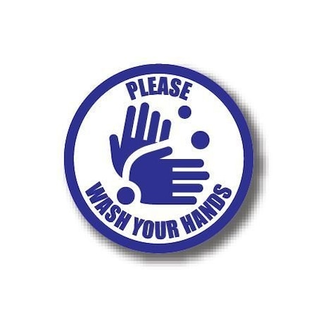 Ergomat 4in CIRCLE SIGNS Please Wash Your Hands DSV-SIGN 16 #6354 -UEN